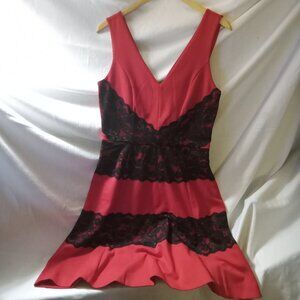 Nicole by Nicole Miller Sleeveless Red A-Line Midi Flare Dress